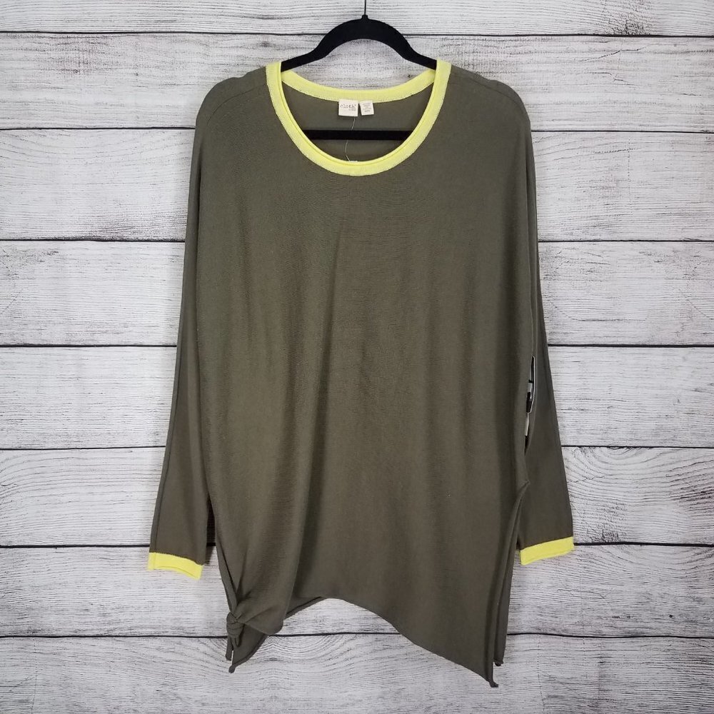 Cloth by Design NWT Knit Top Tunic Sweater Asymmetrical Hem Loungelook S Small